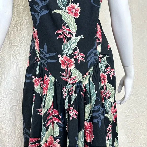 Vintage T&L Muumuu Factory Hawaii Floral Puff Sleeve Maxi Dress - Picture 7 of 16